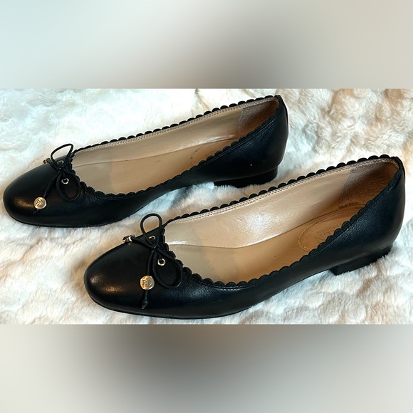 Ralph Lauren Glennie Black Leather slip on ballet flat women’s size 6.5 - Picture 2 of 11